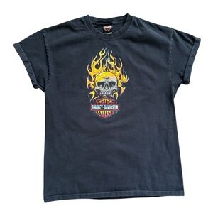 Vintage Y2K 2007 Harley Davidson Flaming Skull / Worn by Travis Scott